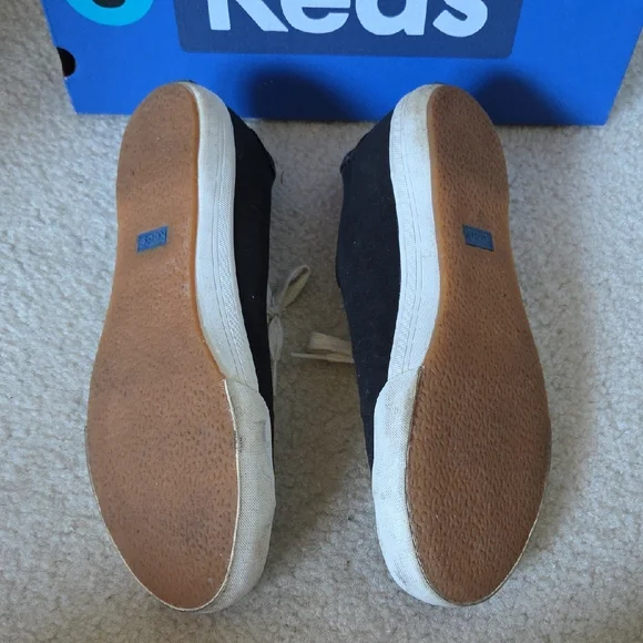 Keds Black Canvas Sneakers with White Accents - Picture 5 of 6